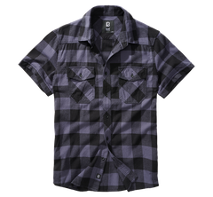 Brandit Check camicia a maniche corte, nero/grigio