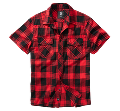 Brandit Camicia Check a maniche corte, rosso/nero