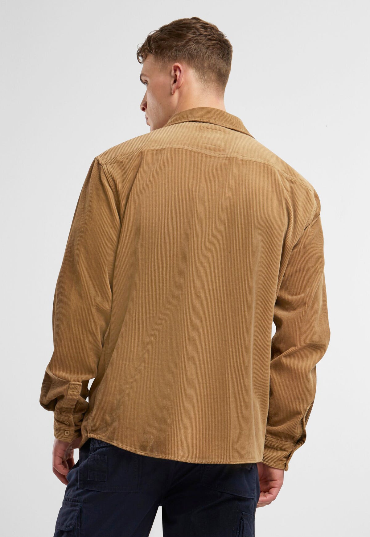 Brandit Corduroy Classic košeľa s dlhými rukávmi, camel