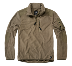 Brandit Ripstop felpa con cappuccio in pile e zip, oliva