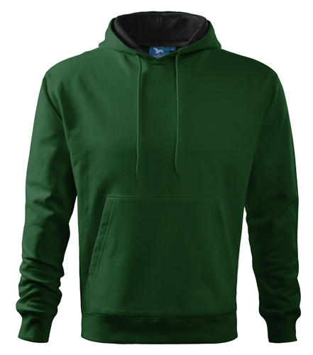 Malfini Hooded felpa con cappuccio, verde, 320g/m