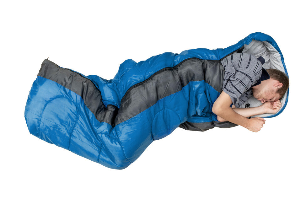 Origin Outdoors Sacco a pelo rettangolare, blu-grigio