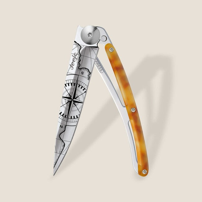 Deejo Tattoo Specchio di tartaruga Guscio di tartaruga Terra Incognita coltello di chiusura