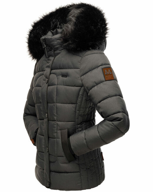 Marikoo Unique giacca invernale da donna con cappuccio, antracite