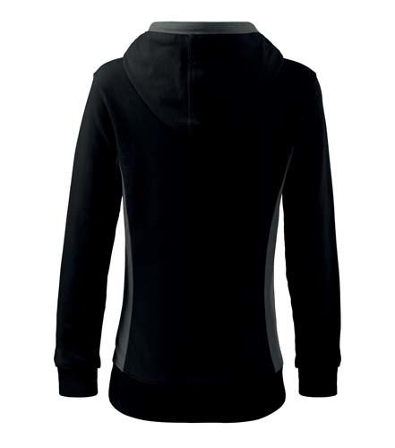 Malfini Kangaroo felpa da donna, nero-grigio, 280g/m2