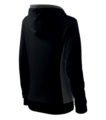 Malfini Kangaroo felpa da donna, nero-grigio, 280g/m2