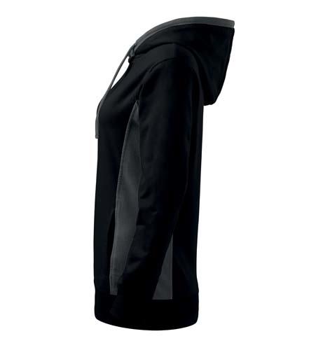 Malfini Kangaroo felpa da donna, nero-grigio, 280g/m2