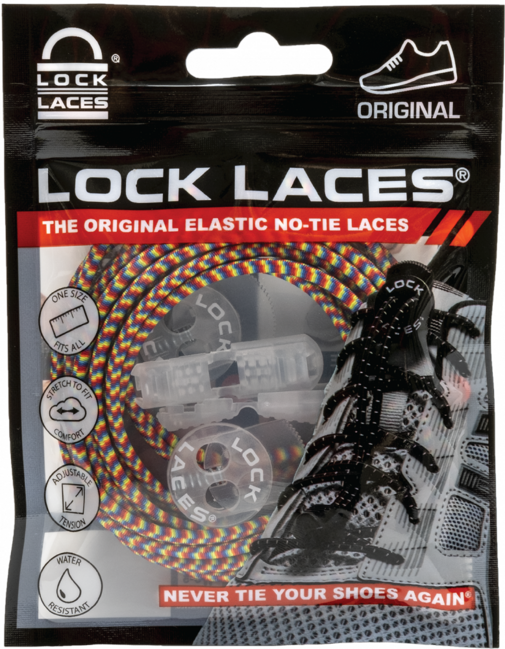 Lock Laces lacci per scarpe, arcobaleno