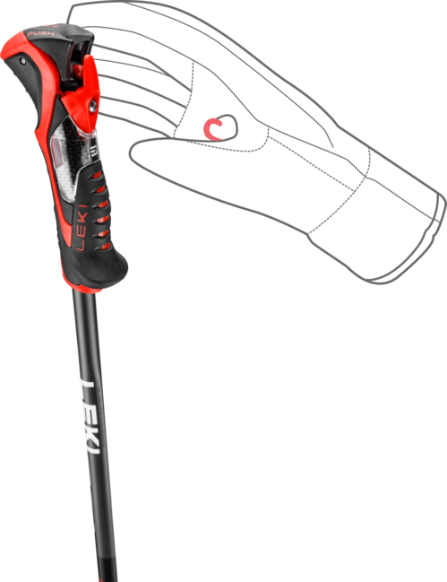 Leki Airfoil 3D bastoncini da sci, antracite scuro-rosso brillante-nero