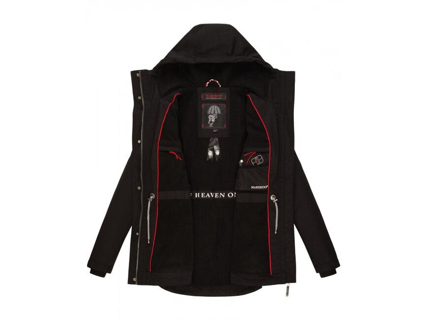 Marikoo Babetaa Princess giacca transitoria da donna con cappuccio, nera