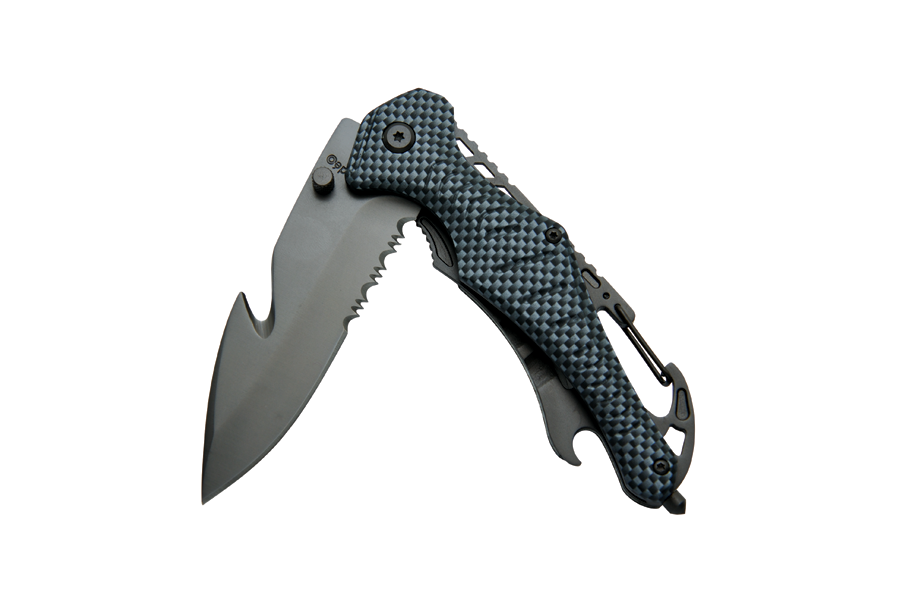 Baladeo ECO202 coltello di salvataggio di emergenza, nero