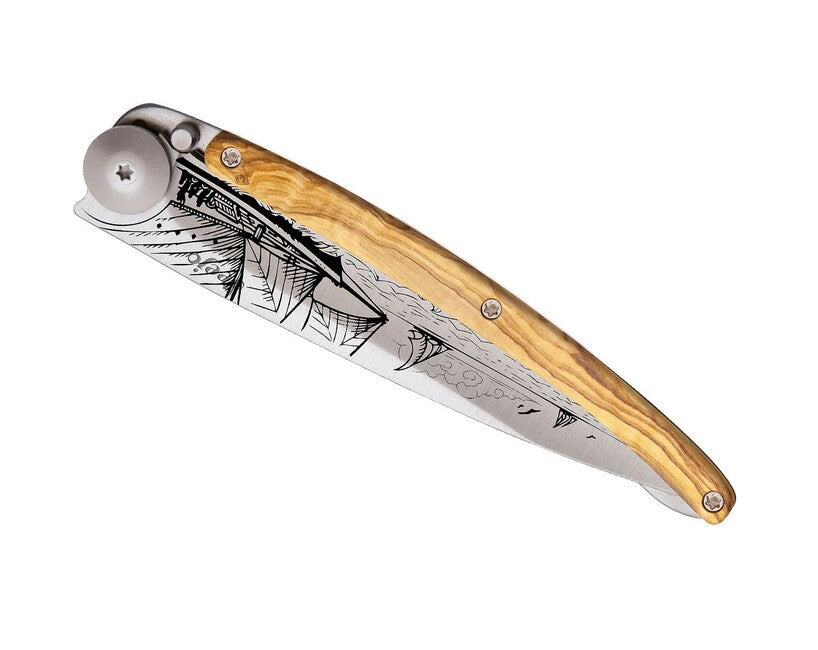 Deejo Tattoo legno coltello chiusura, vela
