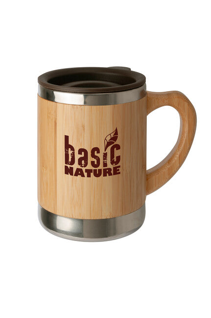 BasicNature Bamboo Stainless Steel Cup, 0.3L