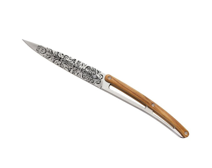Deejo Tattoo set di 6 coltelli da bistecca finitura lucida legno d'oliva Grand Siecle
