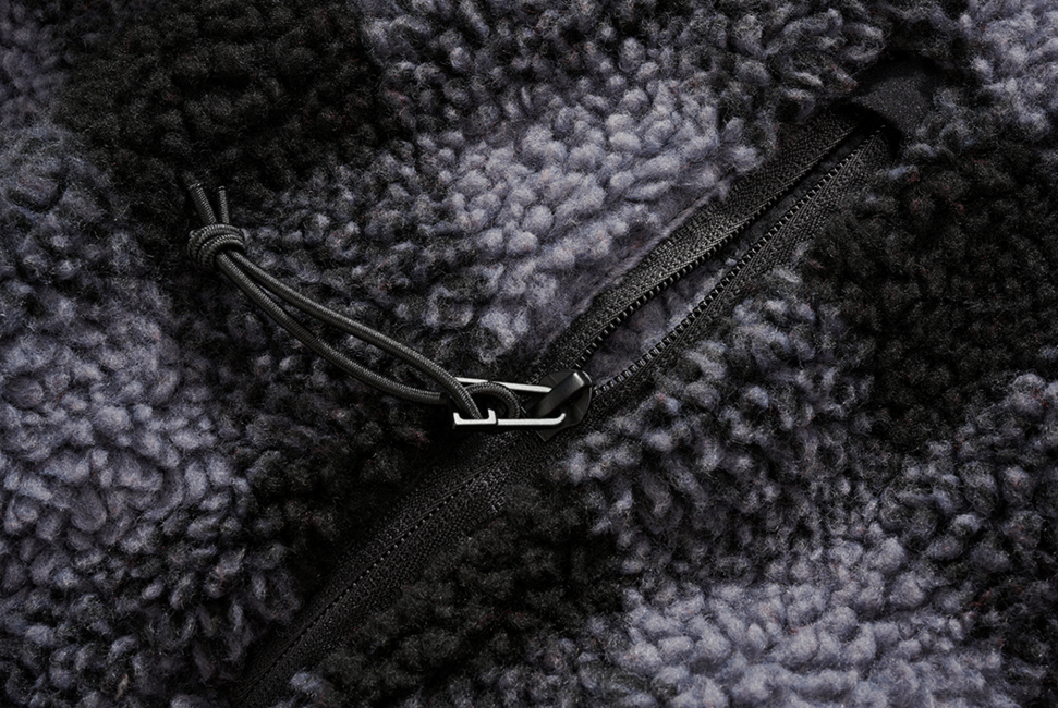 Brandit Teddyfleece Worker pullover in pile, nero/grigio