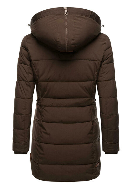 Marikoo Lieblings Jacke giacca invernale da donna con cappuccio, marrone scuro