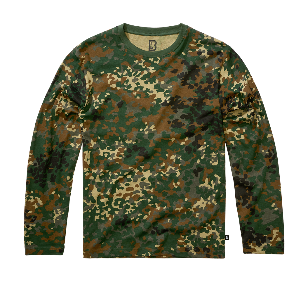 Brandit Premium tričko s dlhým rukávom, flecktarn