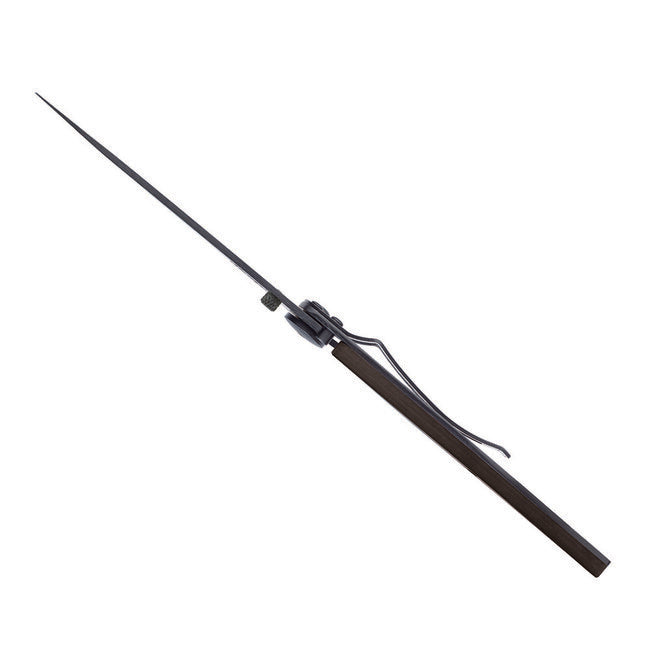 Deejo Coltello di chiusura seghettato, nero carbonio