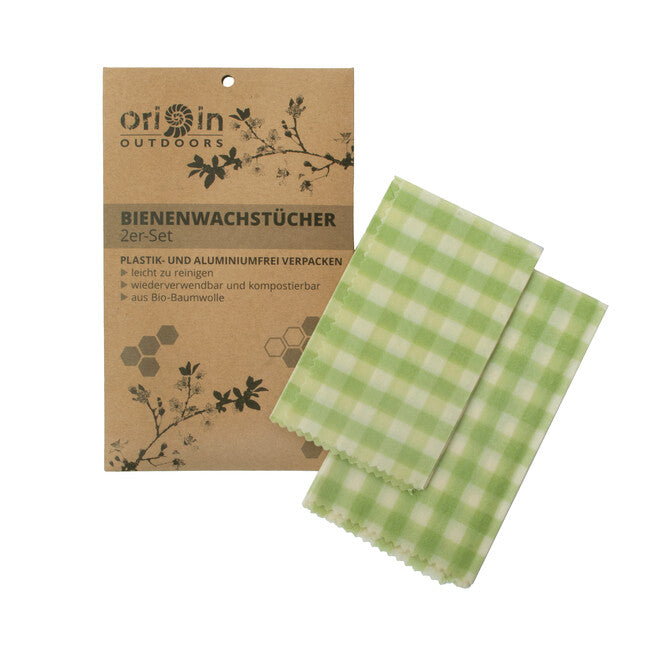 Origin Outdoors Confezione per alimenti in cera d'api - set di 2 misure