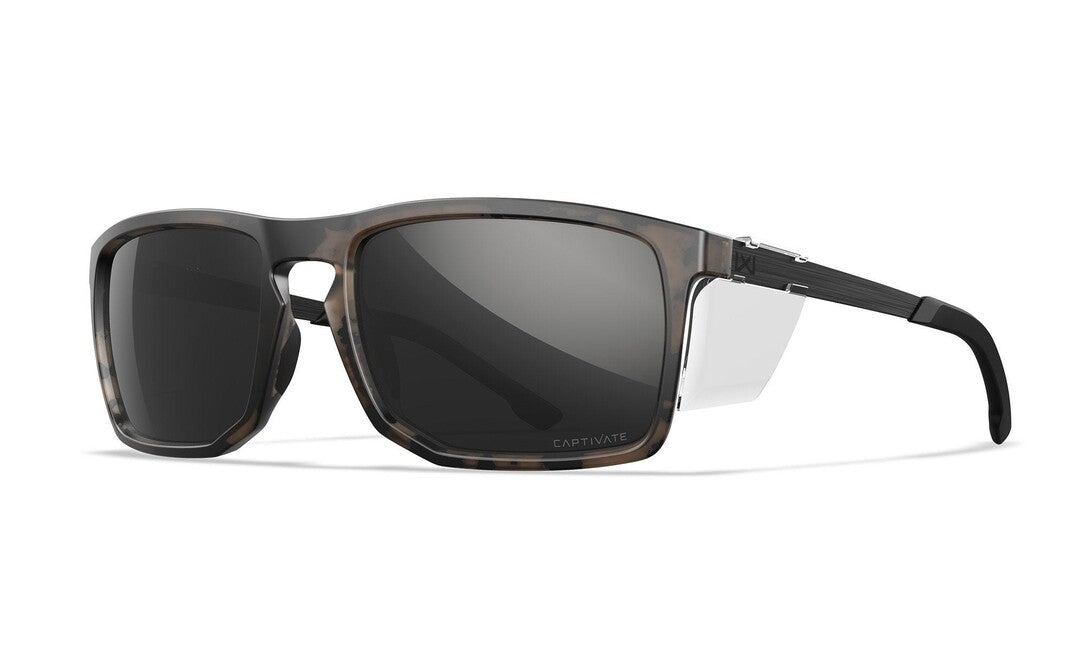 Wiley X Axe Sunglasses, Captivate Polarized Black Mirror/Matte Tortoise Brown