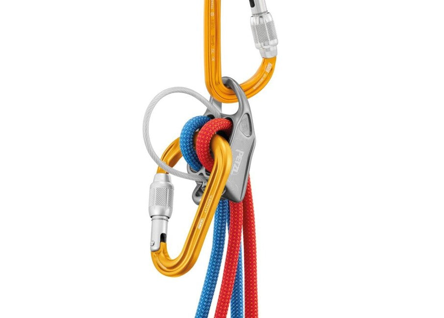 Petzl Attache moschettone hms a sezione circolare con sicurezza di bloccaggio, giallo