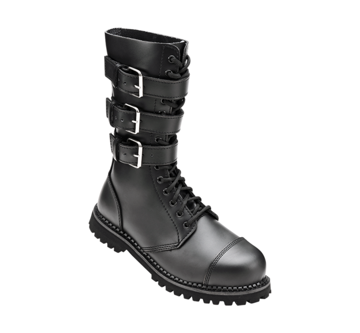 Brandit Phantom stivali in pelle con fibbie, nero