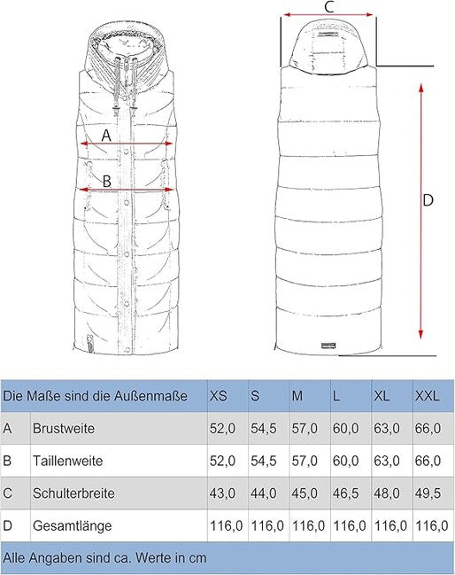 Navahoo Brezelchen gilet lungo da donna, oliva scuro