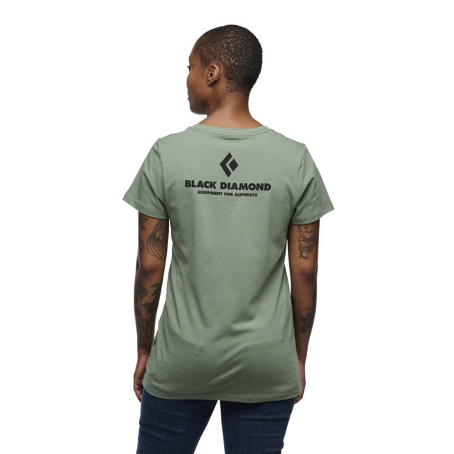 Black Diamond T-shirt a manica corta da donna per alpinisti, verde alloro
