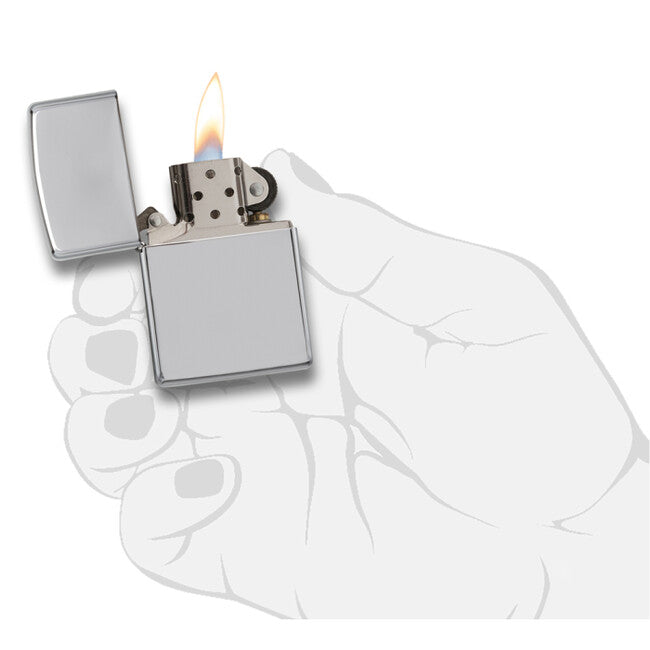 Zippo Accendino a benzina, cromo lucido
