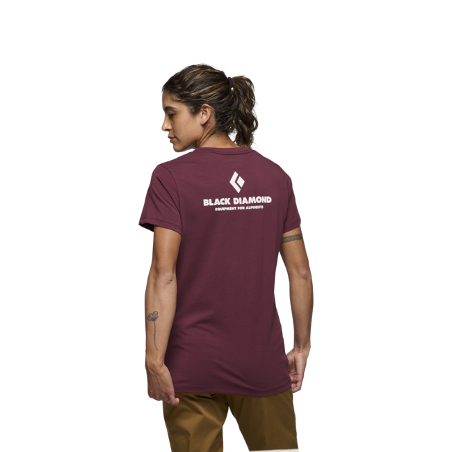 Black Diamond Maglietta a maniche corte da donna per alpinisti, bordeaux