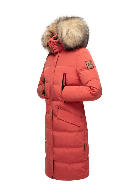 Marikoo Schneesternchen giacca invernale da donna con cappuccio, rossa