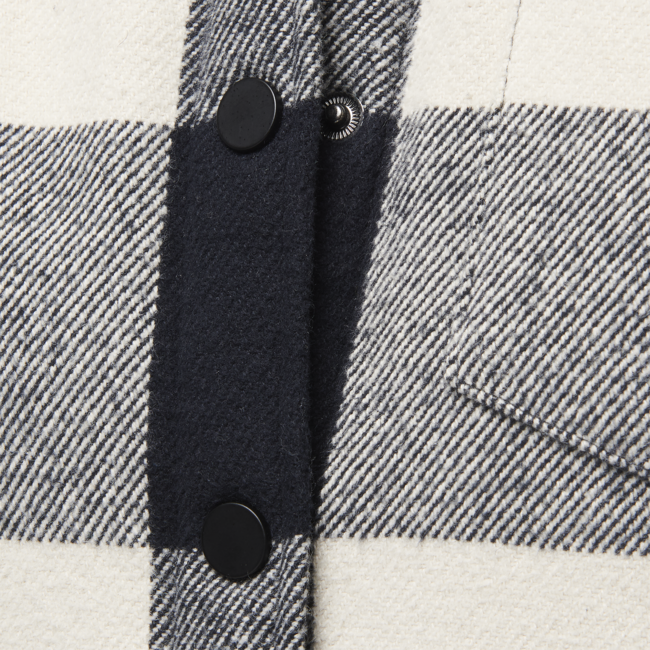 Black Diamond Project camicia di flanella foderata da donna, a quadri bianco e nero