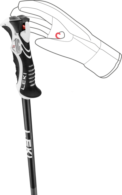 Leki Bold Lite S bastoncini da sci, antracite scuro-rosso brillante-nero