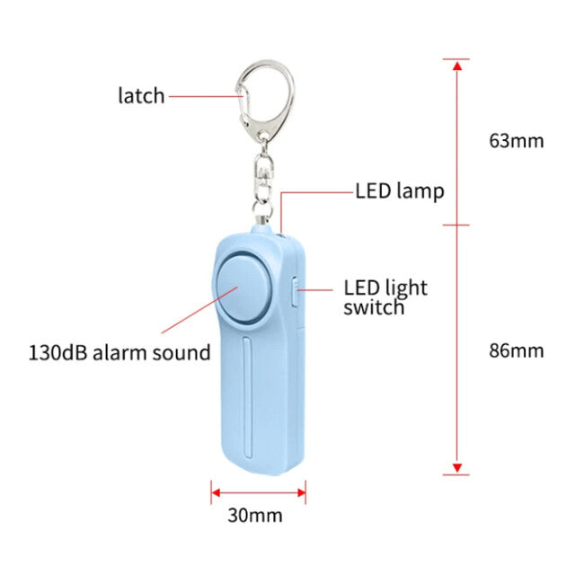 W&G SHIELD SOS allarme personale con luce LED e catena a strappo, giallo