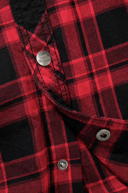 Brandit Eddy camicia con cappuccio, rosso scuro e nero