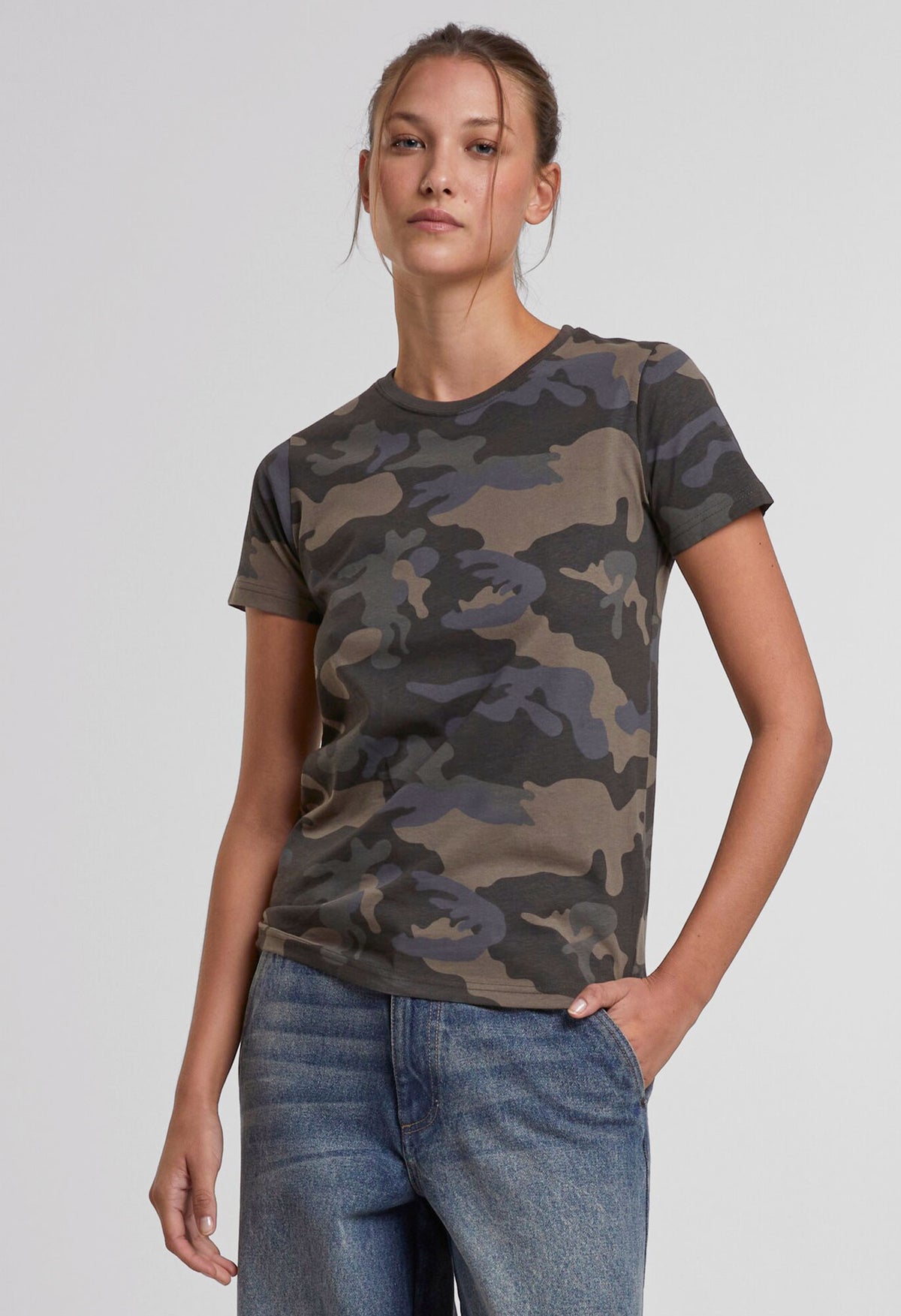 Brandit dámske tričko, darkcamo