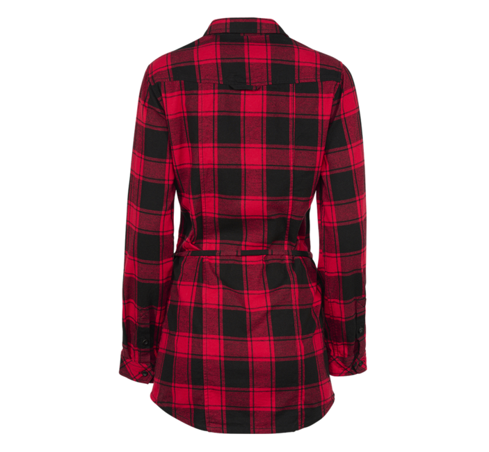 Brandit Lucy camicia lunga, rossa e nera