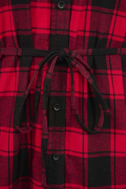 Brandit Lucy camicia lunga, rossa e nera