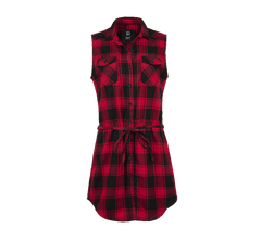 Brandit Gracey camicia lunga senza maniche da donna, rosso nero