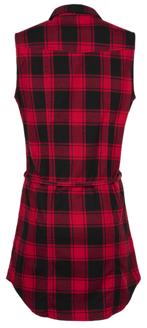 Brandit Gracey camicia lunga senza maniche, rossa e nera