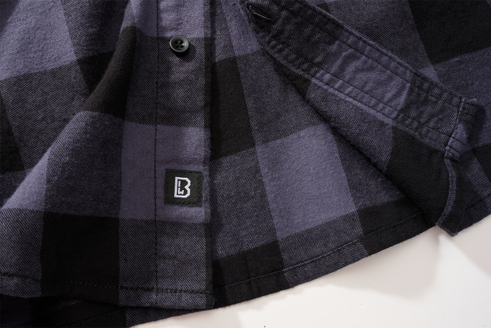 Brandit Check camicia a maniche corte, nero/grigio