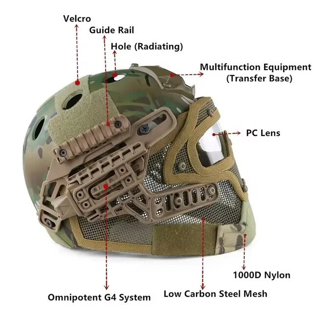 DRAGOWA Tactical Hammer casco tattico, digital woodland (senza certificazione)