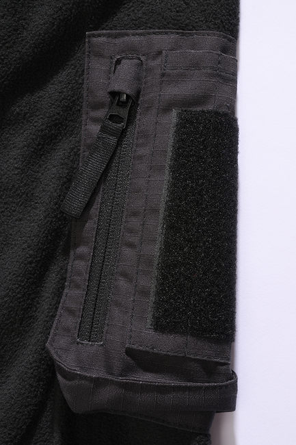 Brandit Ripstop felpa con zip in pile, nera