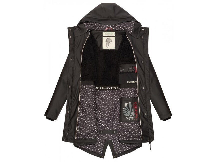 Navahoo Flower Of Ocean giacca impermeabile da donna, nera