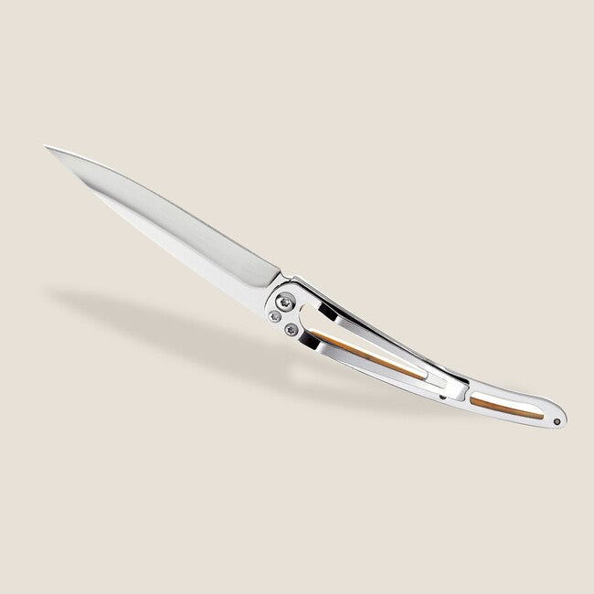 Deejo Tattoo coltello chiusura Specchio legno d'ulivo Trota