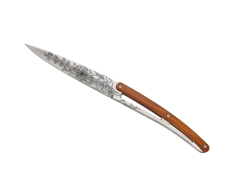 Deejo Tattoo set di 6 coltelli da bistecca superficie lucida, corallo design Blossom