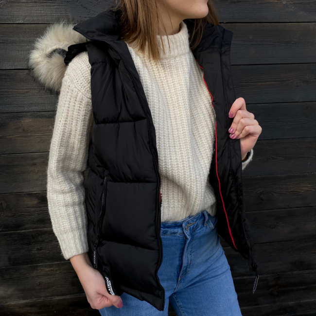 Marikoo Eisflockchen gilet da donna, nero