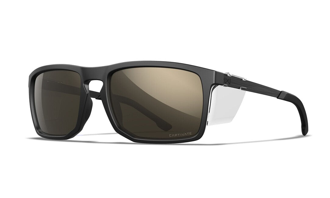 Wiley X Axe Sunglasses, Captivate Polarized Tungsten Mirror/Matte Black