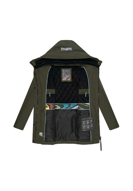Navahoo Eishauch parka invernale da donna con cappuccio, oliva scuro