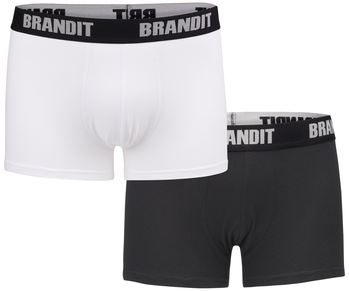 Brandit Boxerky s Logom 2ks, biela-čierna